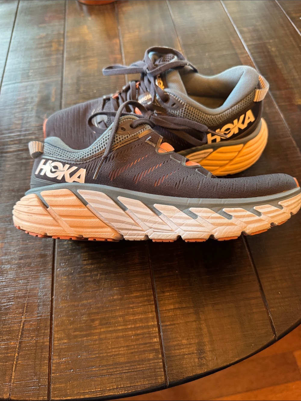Hoka Women's Athletic Shoes in Navy Blue and White - Picture 7 of 8